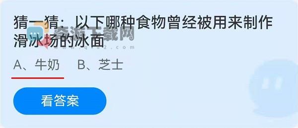 以下哪种食物曾经被用来制作滑冰场的冰面