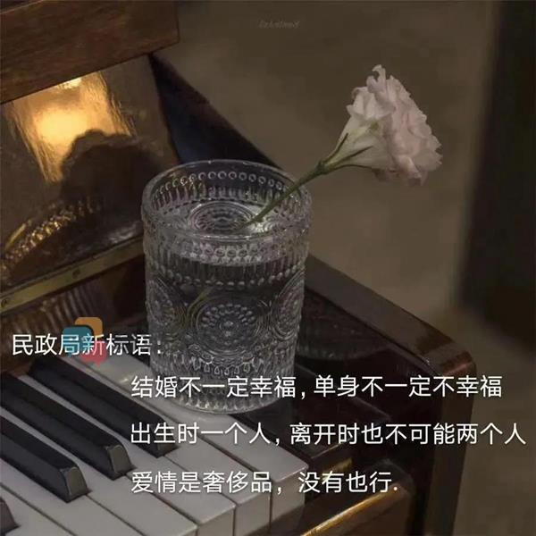 民政局新标语结婚不一定幸福单身不一定不幸福出生时一个人离开时也不可能两个人图片下载